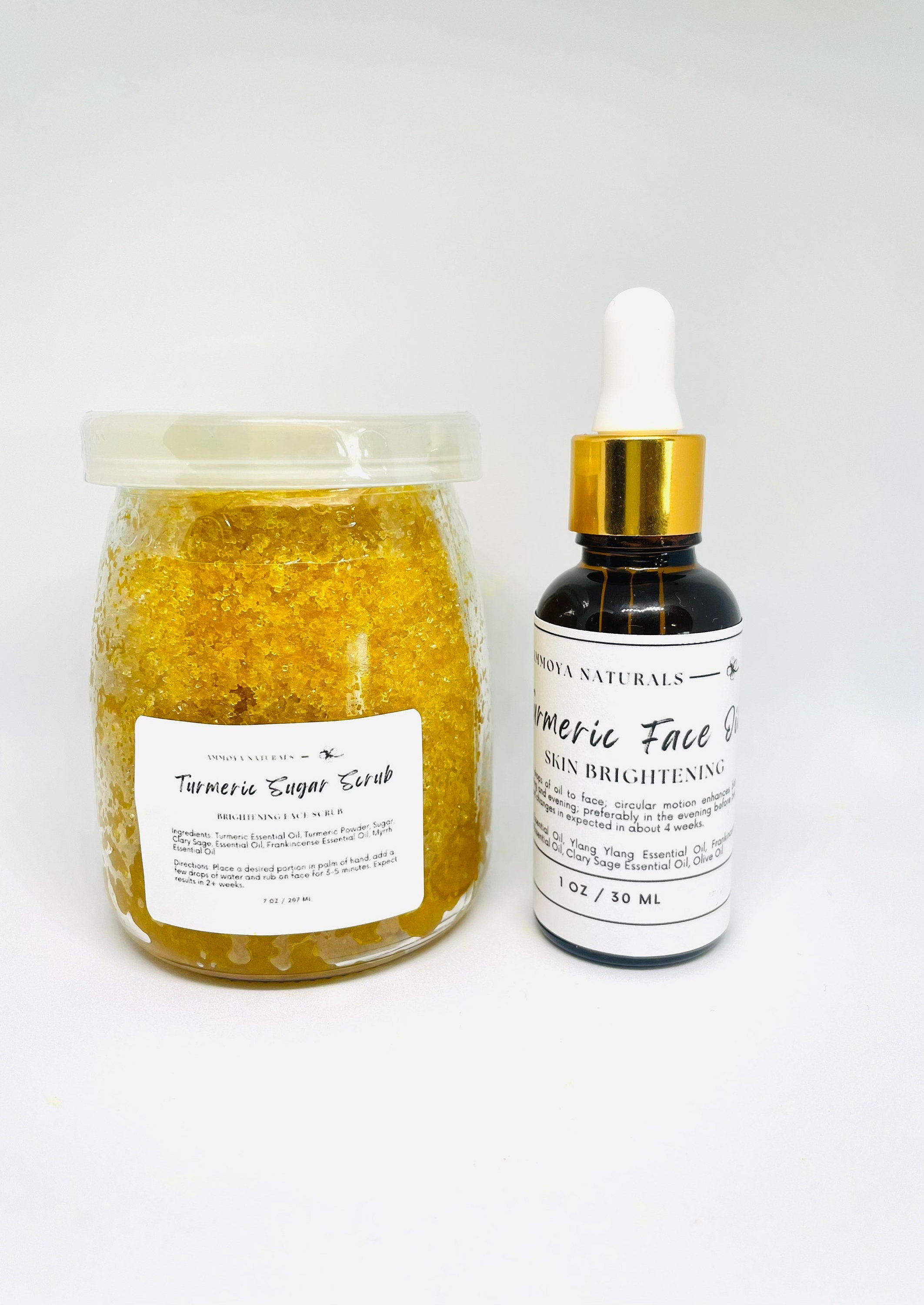Turmeric Honey Scrub & Turmeric Face Oil Duo Ammoya Naturals