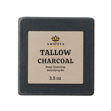 Activated Charcoal Tallow & Goat Milk Soap Bar – Handcrafted Cleanser for Face & Body – Grass-Fed Tallow, Creamy Goat Milk, Natural Essential Oils – Gentle Deep Cleanse